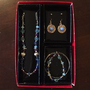Jaclyn Smith Blue & Gold Jewelry Set